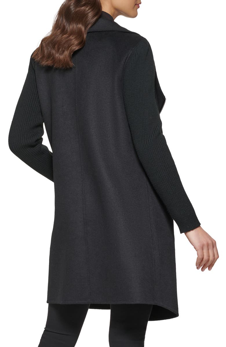 Kenneth Cole New York Double Face Wool Blend Coat, Alternate, color, Black