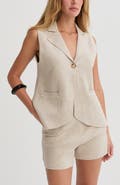 CRESCENT Jacquard Knit Vest and Shorts Two Piece Set