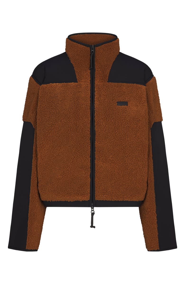 SKIMS Faux Shearling Zip Jacket, Alternate, color, Chai
