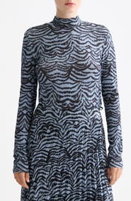 Scotch & Soda Print Mock Neck Top