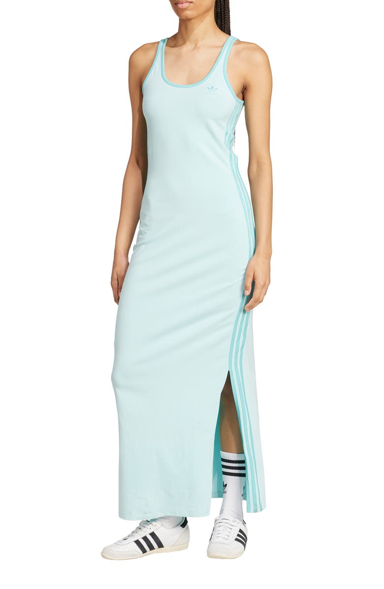 adidas Originals Adicolor 3-Stripes Maxi Dress, Main, color, Semi Flash Aqua