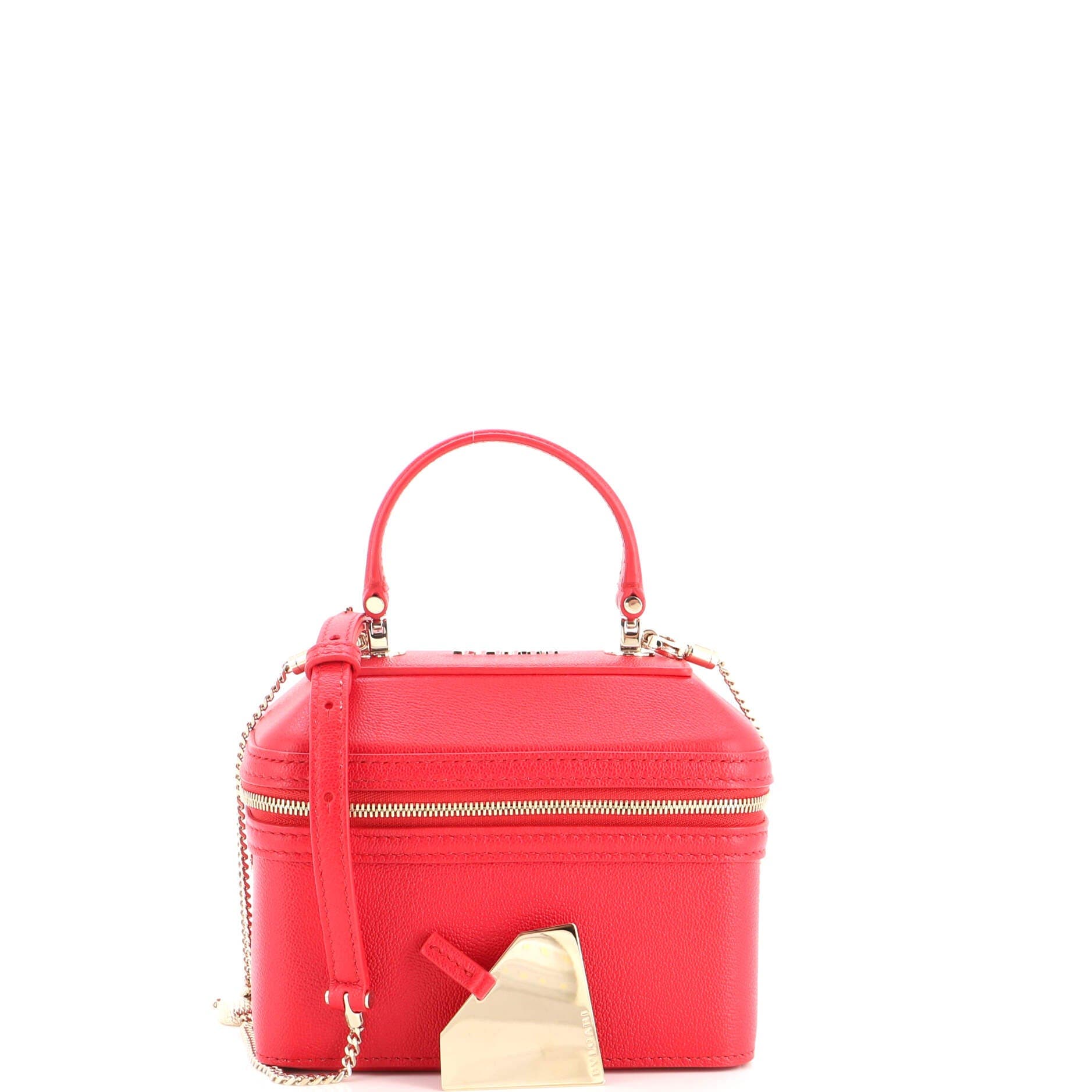 Serpenti Forever Top Handle Convertible Vanity Leather Small, Alternate, color, Red