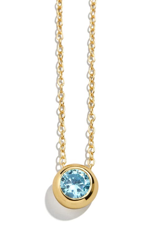 18k Gold Plated Birthstone Pendant Necklace