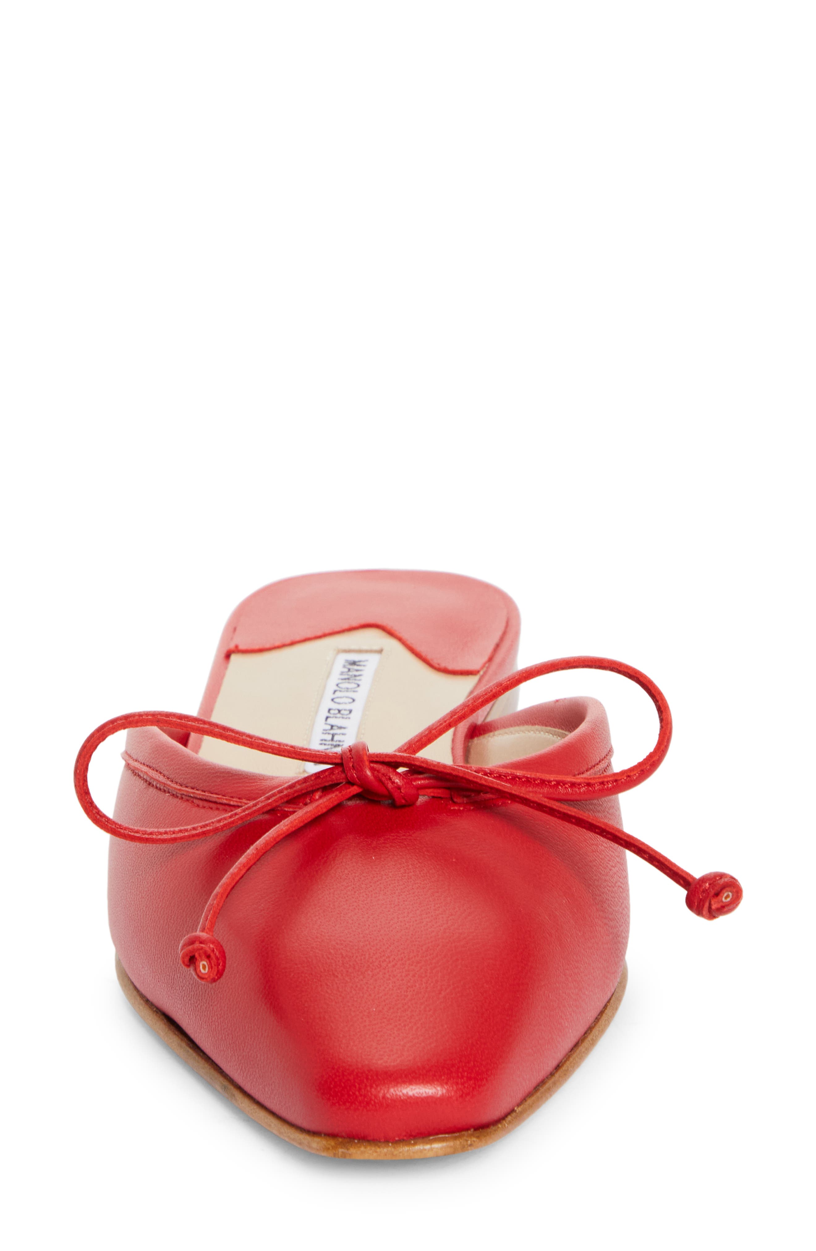 Manolo Blahnik Ballerimu Square Toe Mule, Alternate, color, Red