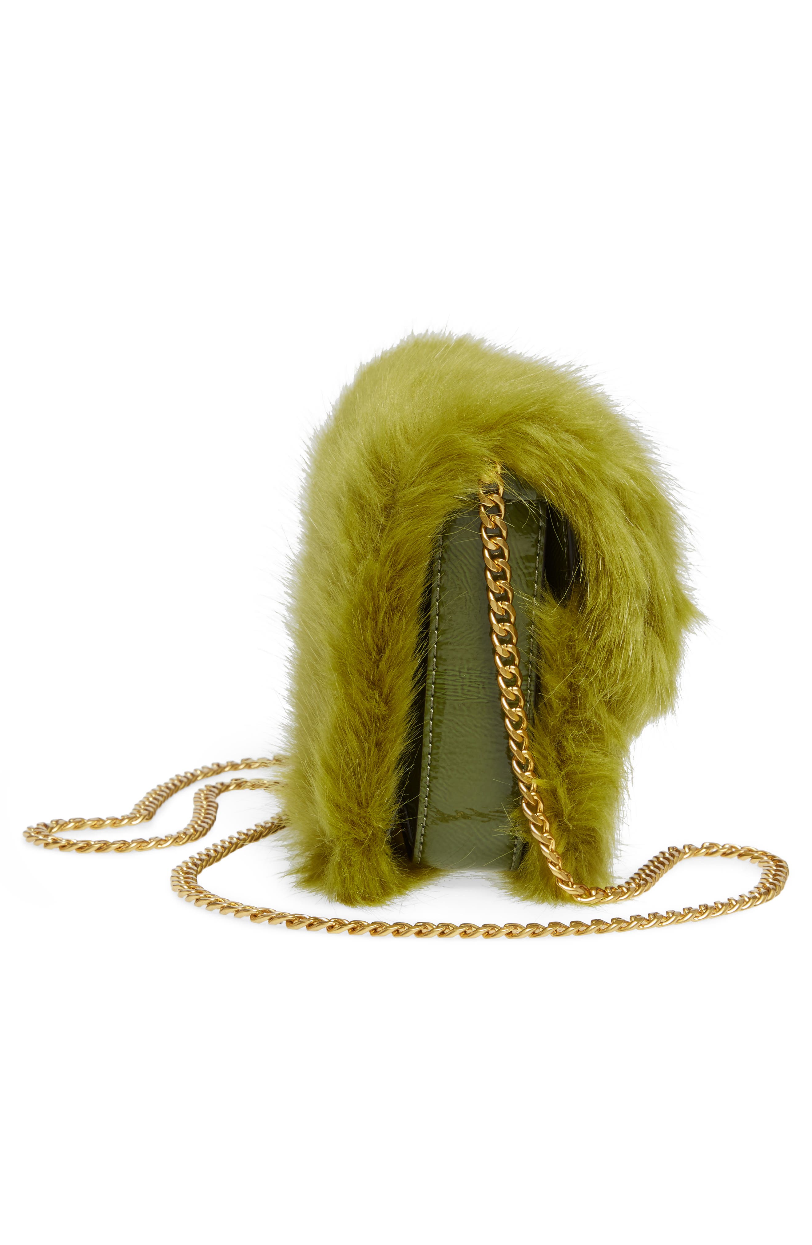 Mini Chelsea Faux Fur Convertible Crossbody Bag, Alternate, color, CRESS
