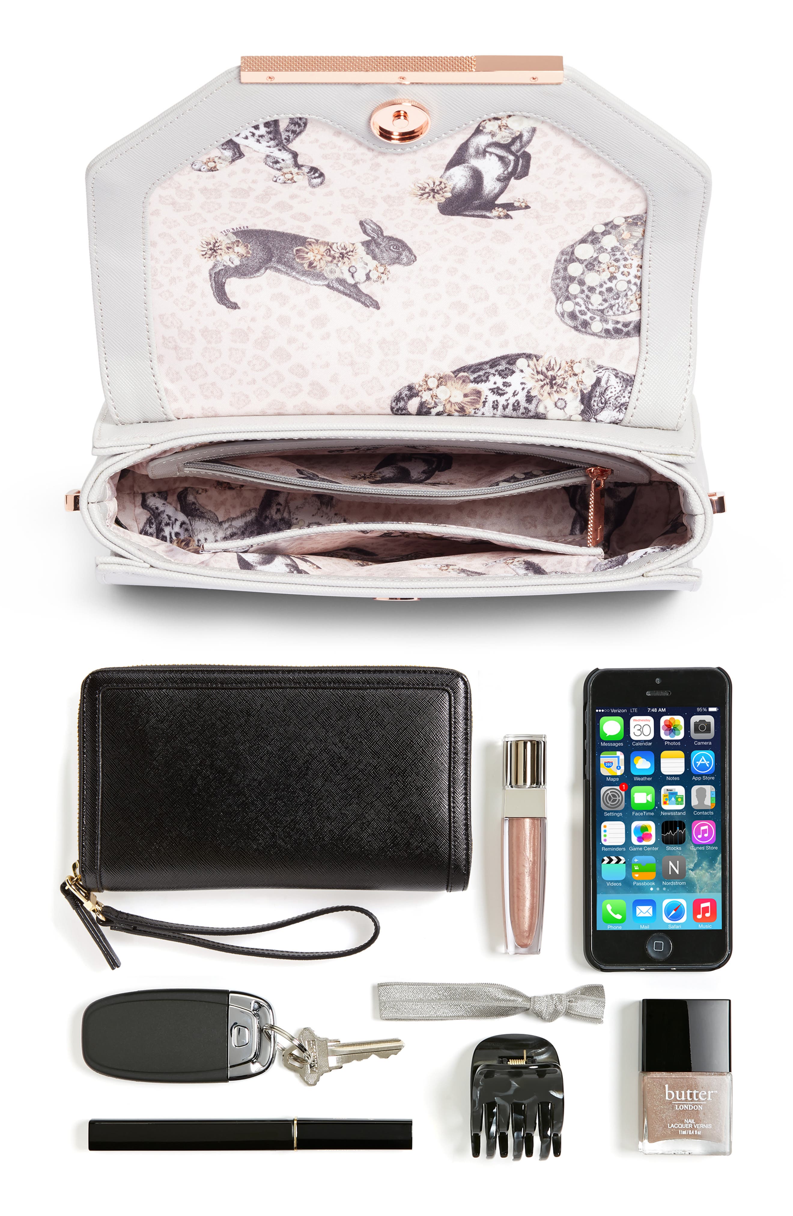 Ted Baker London Textured Bar Faux Leather Crossbody Bag, Alternate, color, 