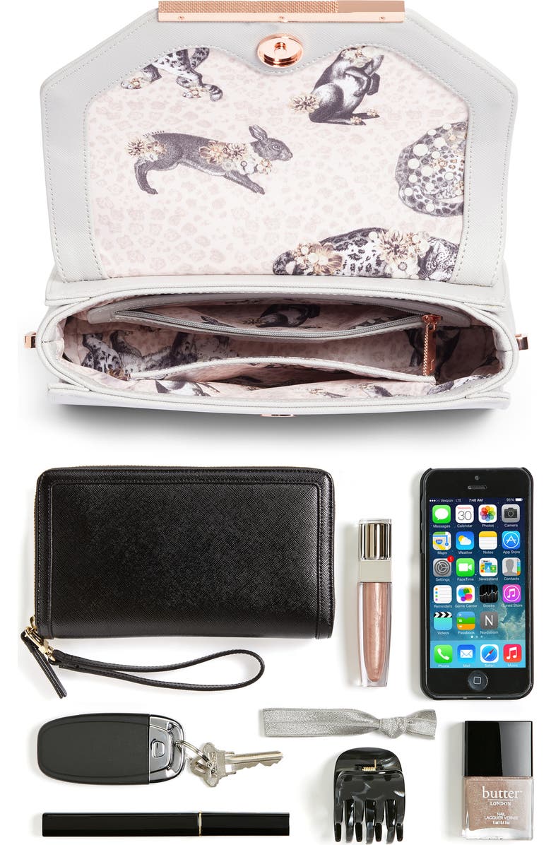 Ted Baker London Textured Bar Faux Leather Crossbody Bag, Alternate, color,