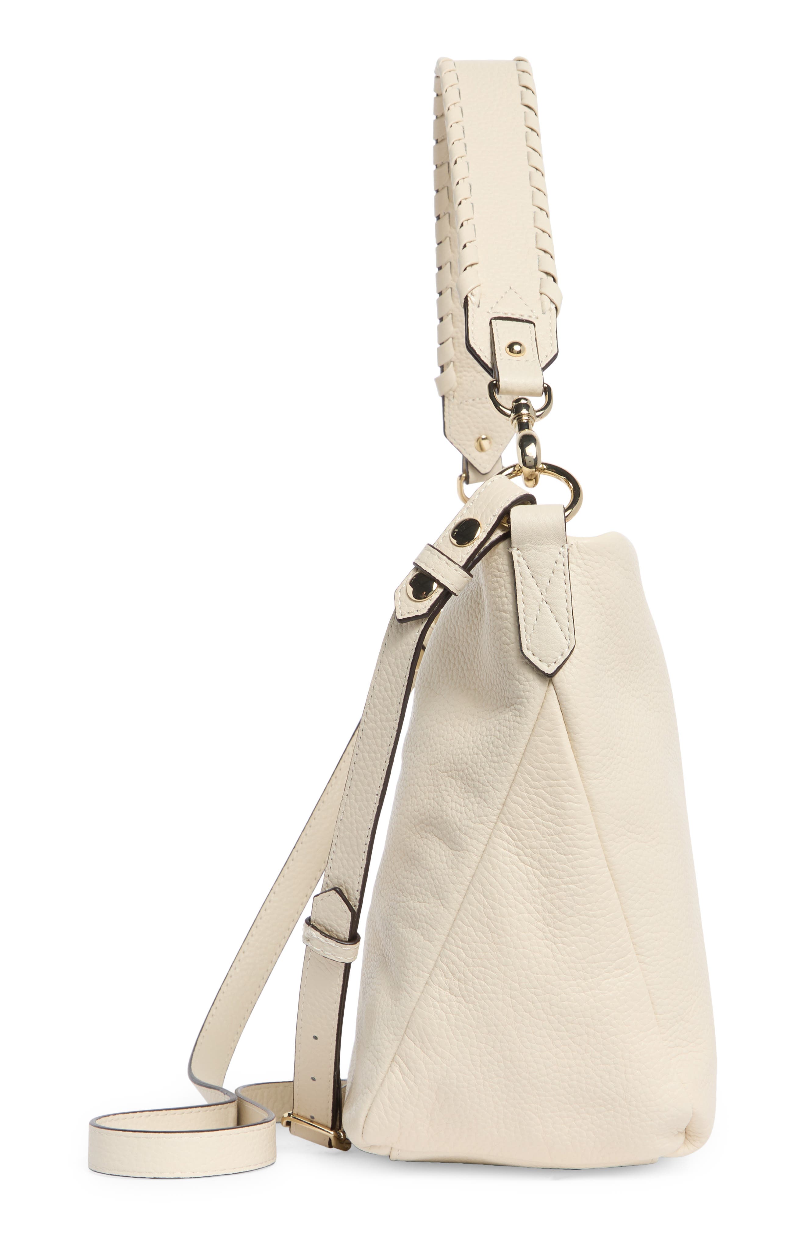 Malta Leather Shoulder Bag, Alternate, color, CHALK