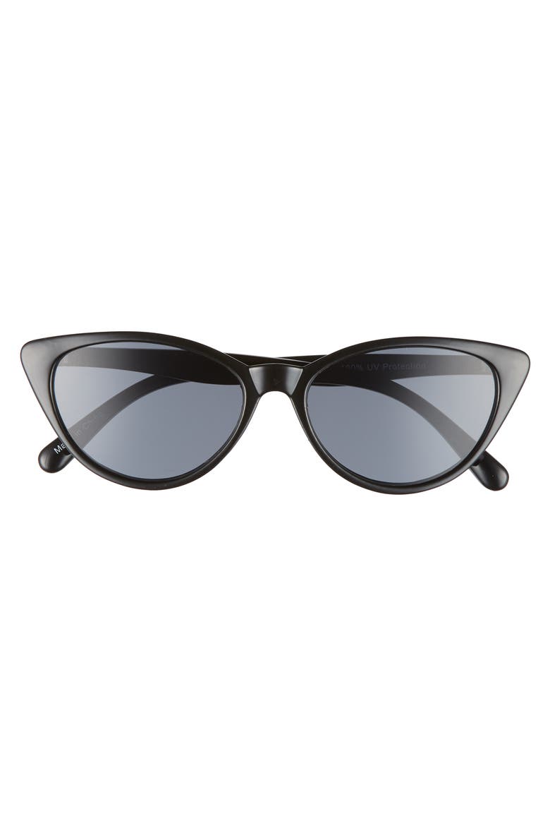 I Spy 53mm Exaggerated Cat Eye Sunglasses, Alternate, color, BLACK