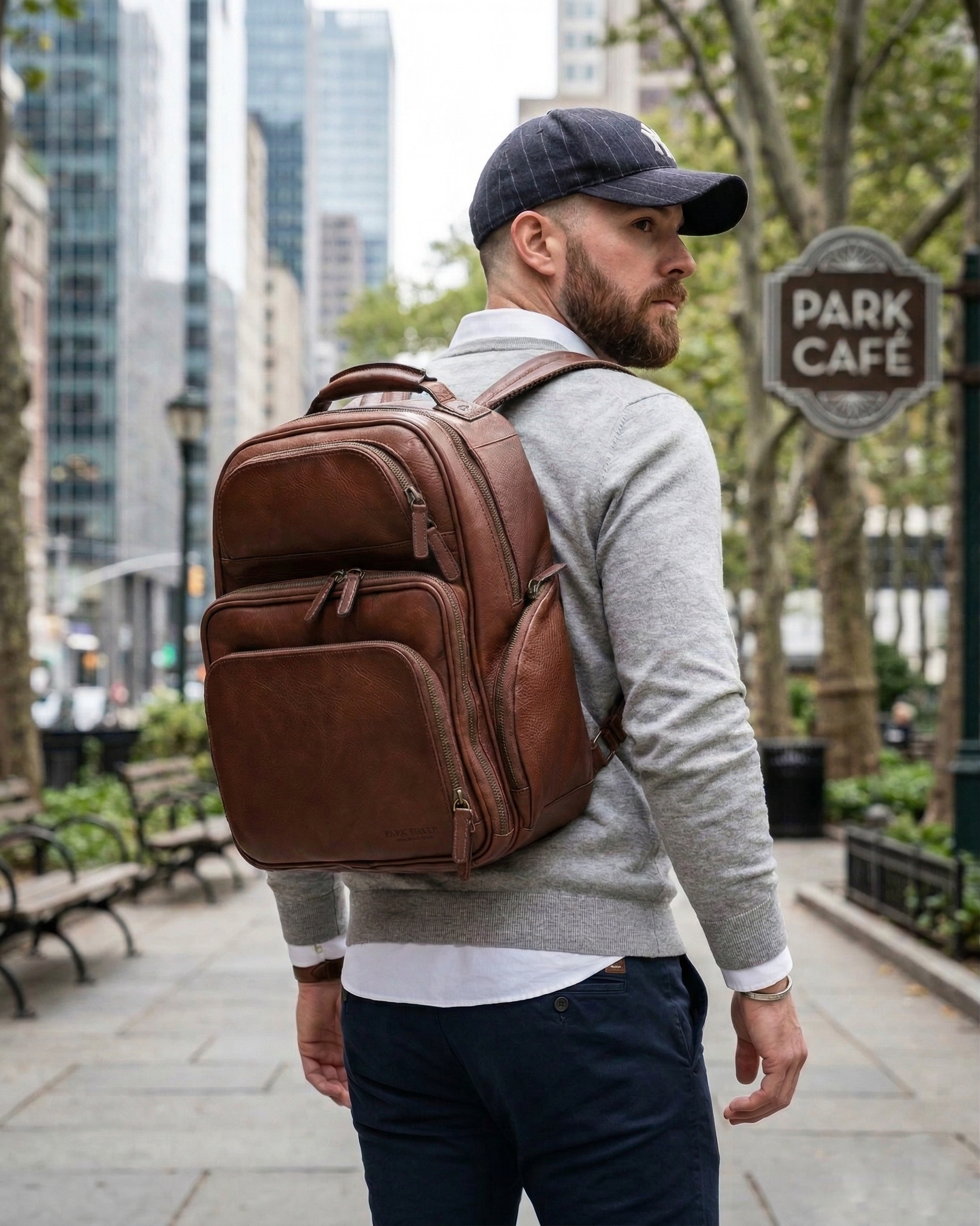 Mason Workday Leather Backpack, Alternate, color, Chocolate