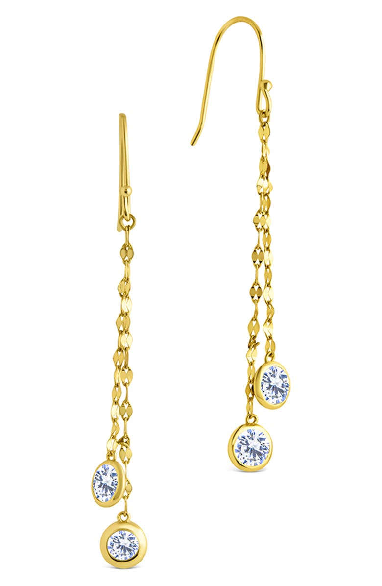 Sterling Forever Idaline Cubic Zirconia Drop Earrings, Main, color, Gold