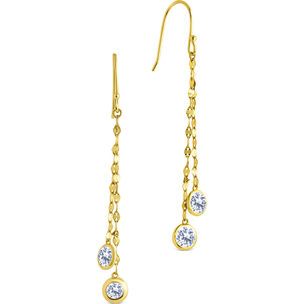 Sterling Forever Idaline Cubic Zirconia Drop Earrings In Gold