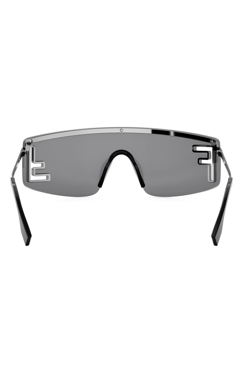 Fendi Sport Rectangular Sunglasses, Alternate, color, Shiny Light Ruthenium / Smoke
