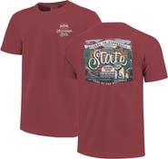 IMAGE ONE Women's Maroon Mississippi State Bulldogs Comfort Colors Campus Scene Drawing Script T-Shirt