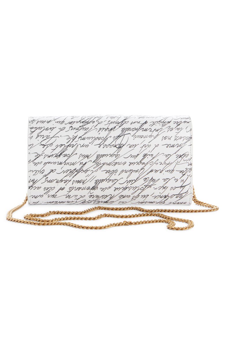 Balmain B-Buzz Printed Leather Wallet on a Chain, Alternate, color,