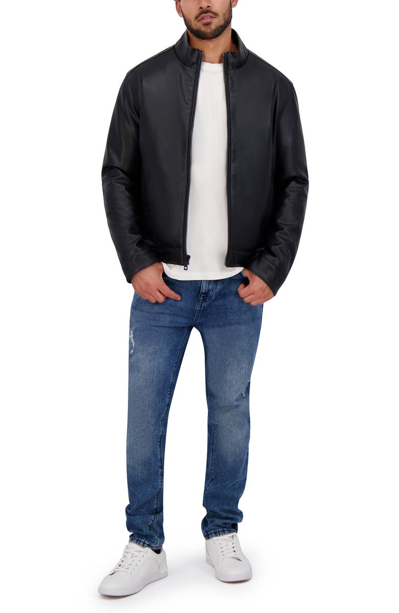 Cole Haan Signature Cole Haan Faux Leather Jacket, Alternate, color, Black