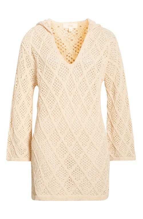 Elan Crochet Cover-up Minidress In Neutral