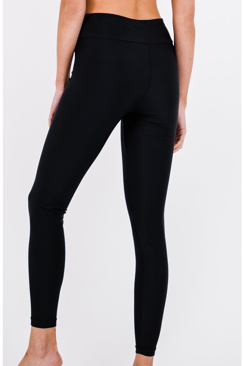 Long Swim Leggings, Alternate, color, Black