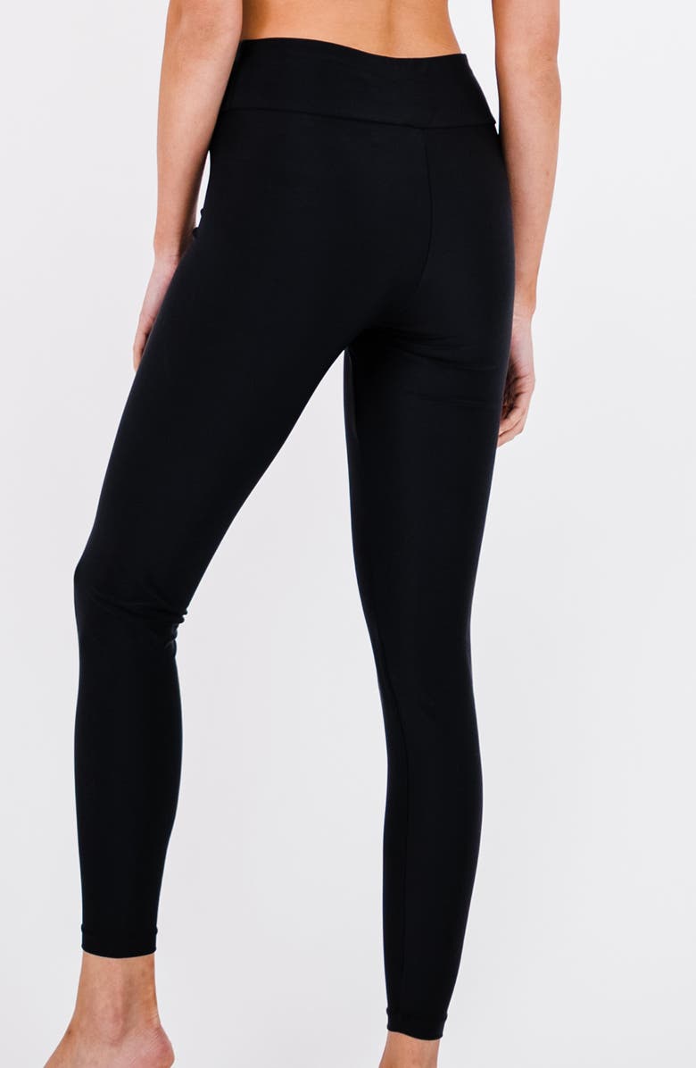 Calypsa Long Swim Leggings, Alternate, color, Black