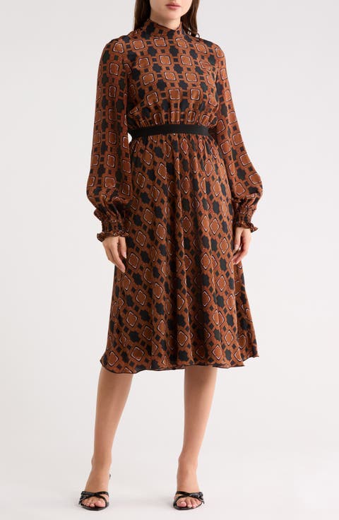 Long Sleeve Silk Dress