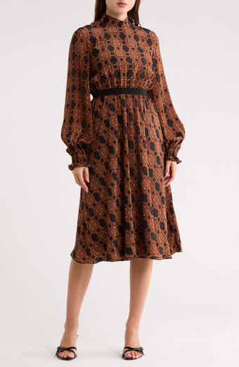 Longchamp Long Sleeve Silk Dress