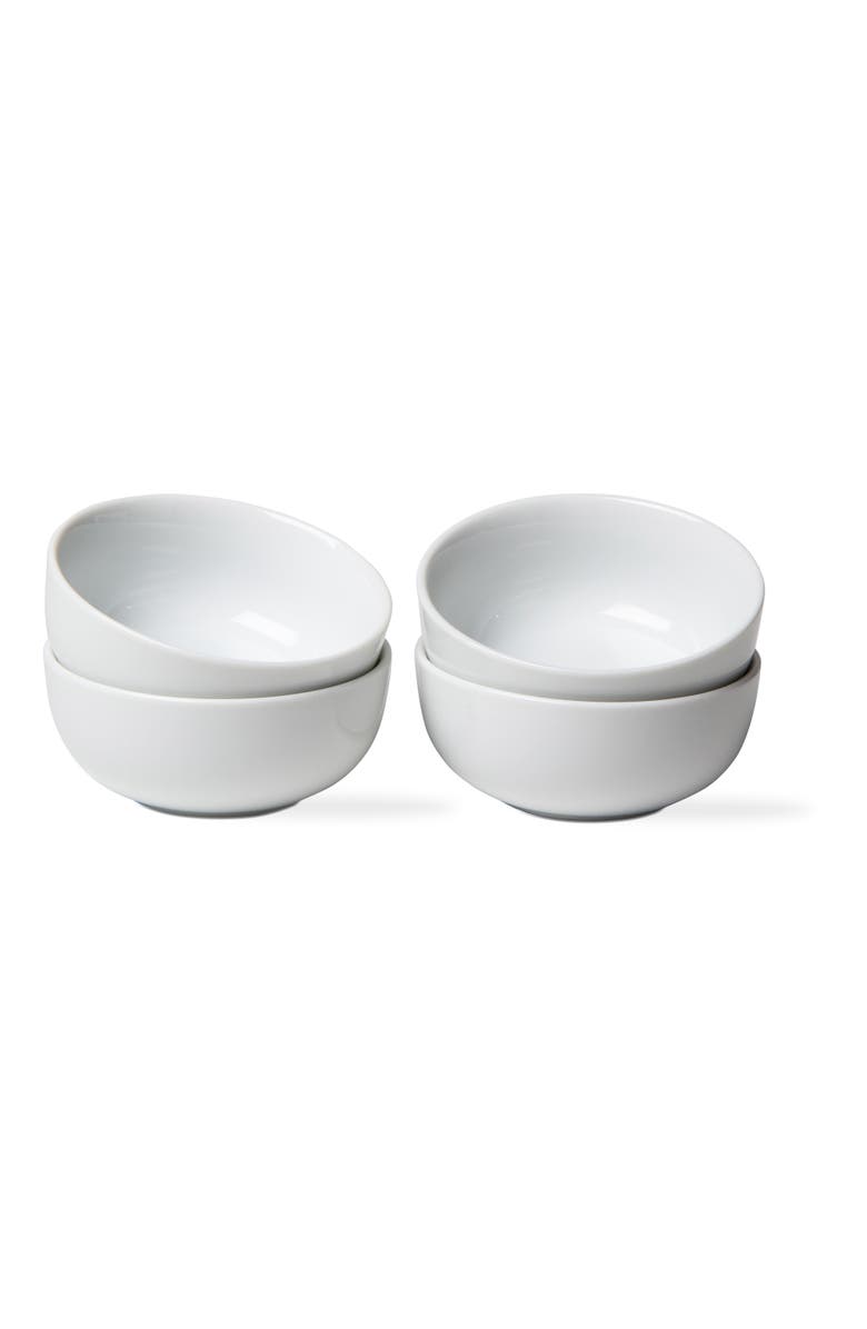 tag Whiteware Round Bowl Set of 4 Porcelain Dinnerware, Main, color, White