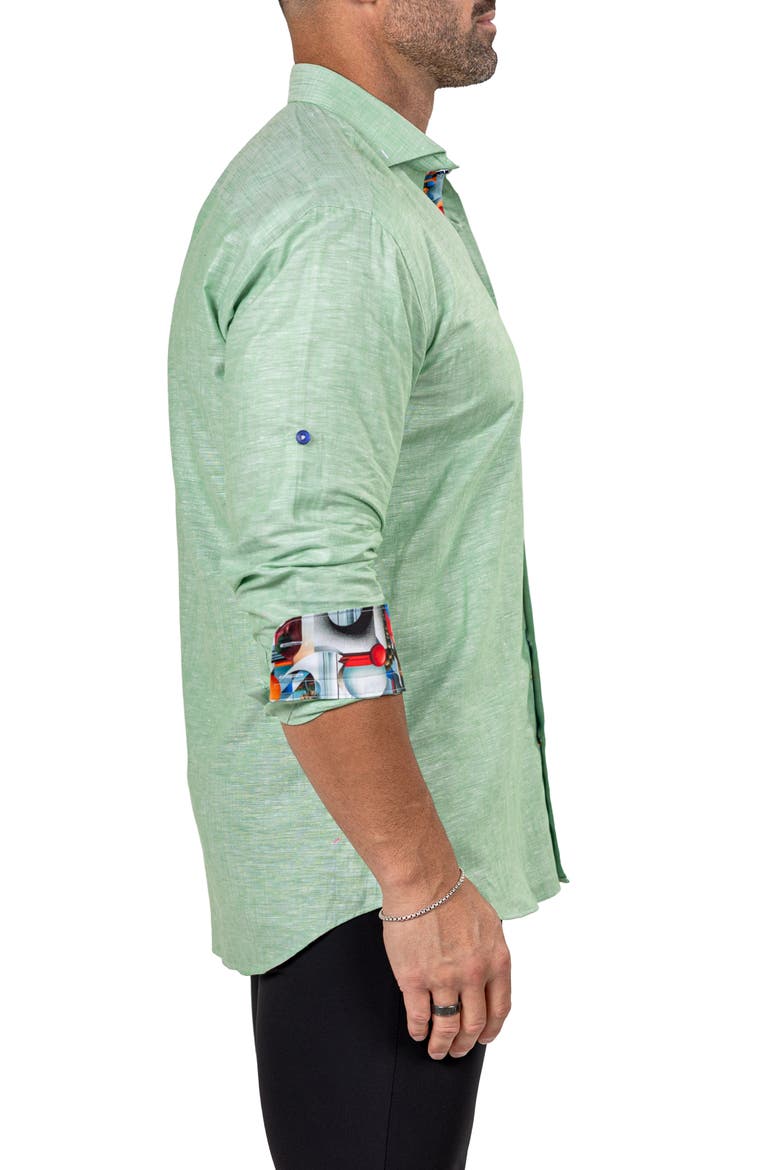 Eins Marthy Contemporary Fit Button-Up Shirt, Alternate, color, GREEN