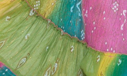 Ranee's Ranees Fringe Trim Metallic Crop Top & Maxi Skirt Set In Pink
