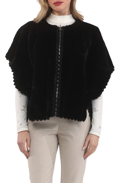 Reversible Collarless Genuine Shearling Jacket