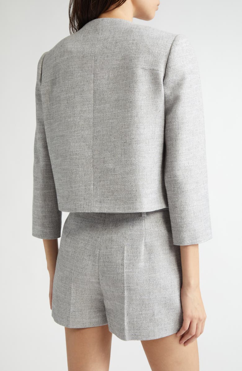 Eleventy Cotton Blend Crop Jacket, Alternate, color, Light Melange Grey