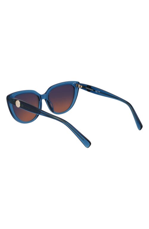 Longchamp Le Pliage 53mm Gradient Cat Eye Sunglasses In Transparent Blue