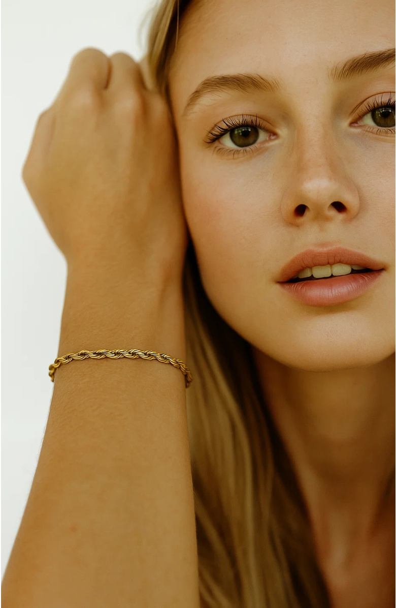 Hollywood Sensation Elegant Gold Rope Bracelet, Alternate, color, Gold