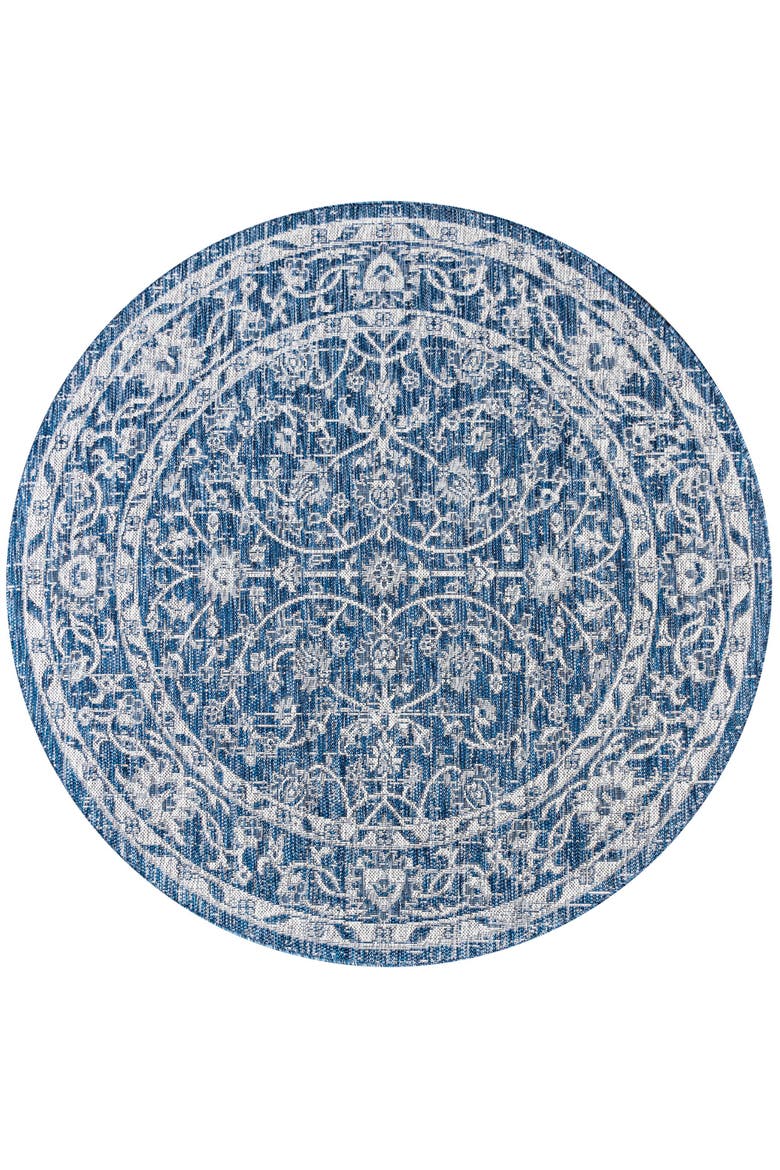 Palazzo Vine and Border Textured Weave Indoor/Outdoor Rug, Alternate, color, Navy/Gray