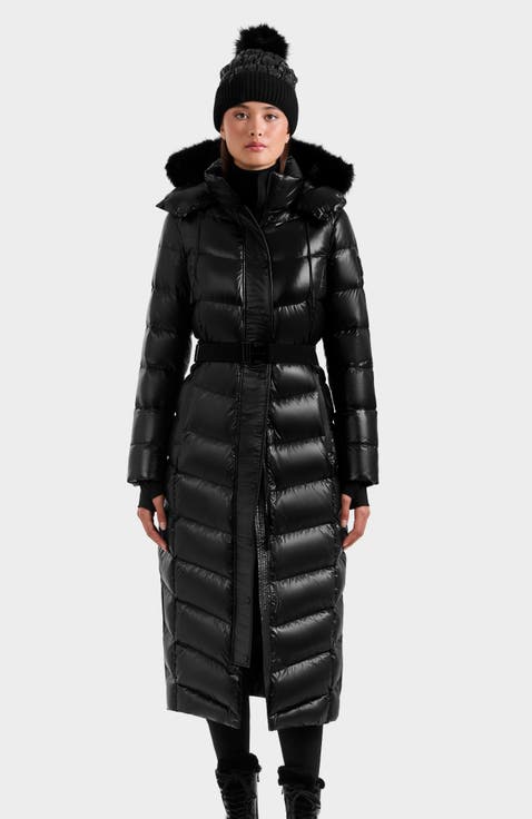 Elsie Glossy Long Quilted Down Puffer