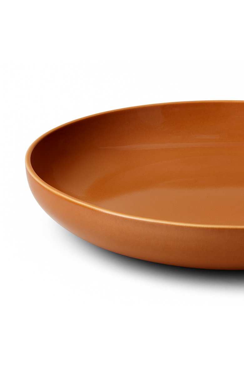 Youlha Pasta Plate, Alternate, color, Matte / Shiny Terracotta