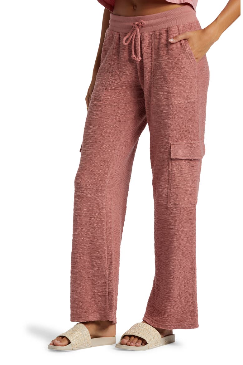Off the Hook Cotton Blend Terry Cargo Pants, Alternate, color, ASH ROSE