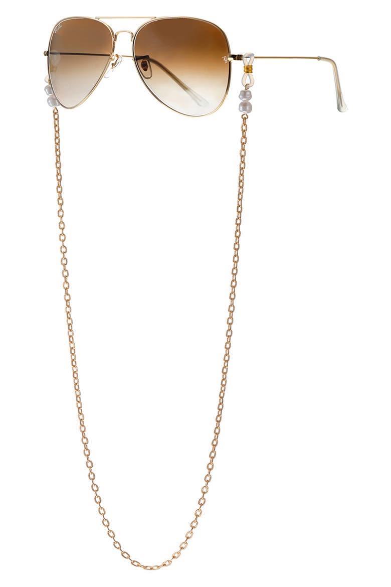 Imitation Pearl Eyeglass Chain, Alternate, color, GOLD