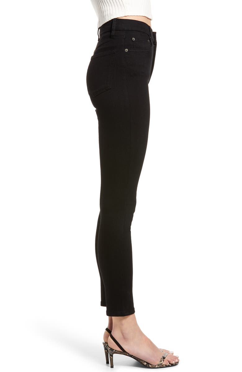 Reformation Harper High & Skinny Jeans, Alternate, color, Black