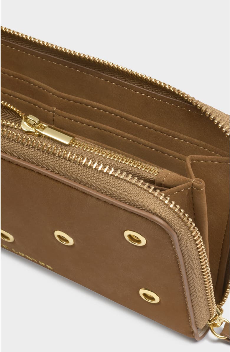 Katie Loxton Large Purse, Alternate, color, Caramel Suedette With Eyelets