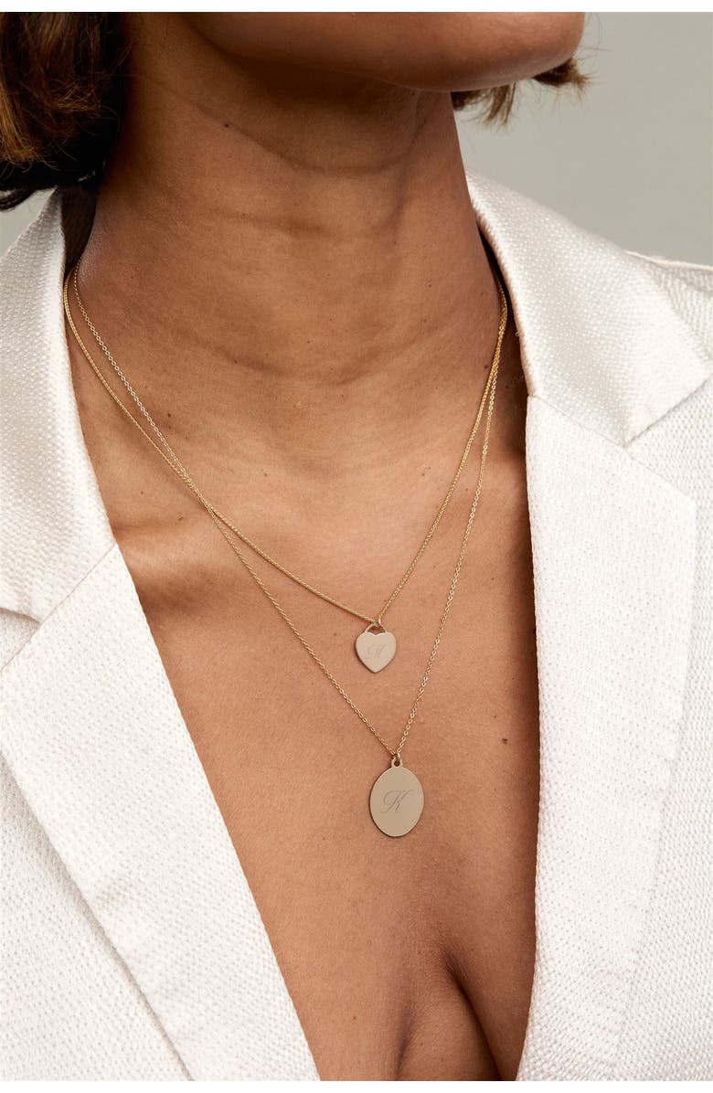 Set & Stones Alice Initial Heart Necklace, Alternate, color, Gold / J