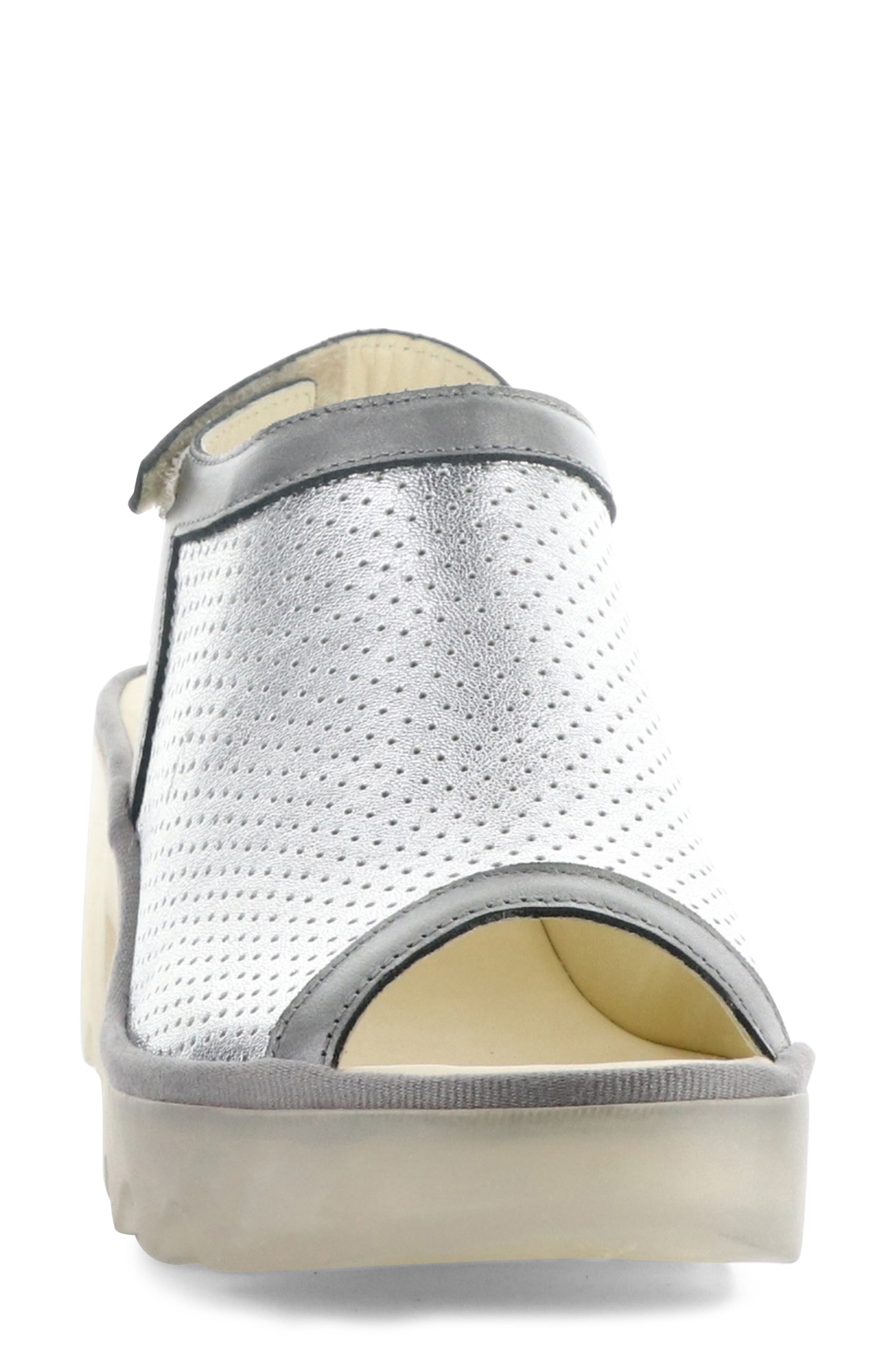 Fly London Teif Platform Sandal, Alternate, color, Silver/ Plomo