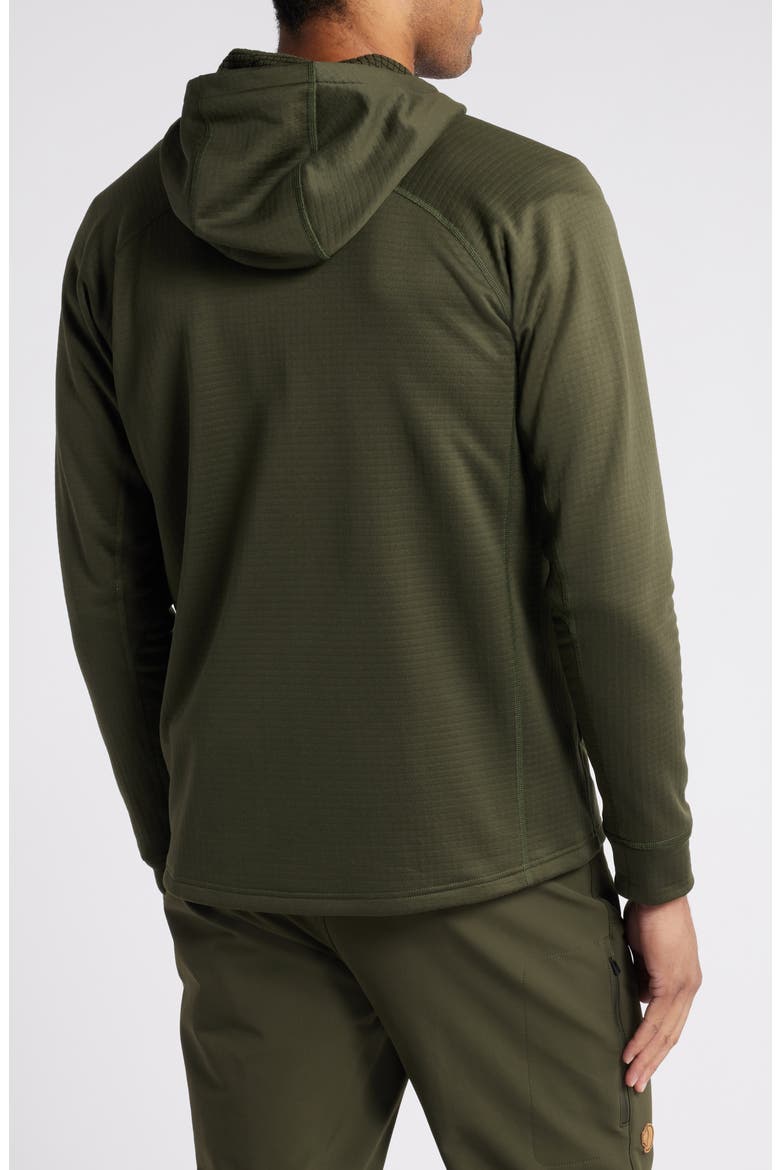 Abisko Grid Fleece Hoodie, Alternate, color, DEEP FOREST