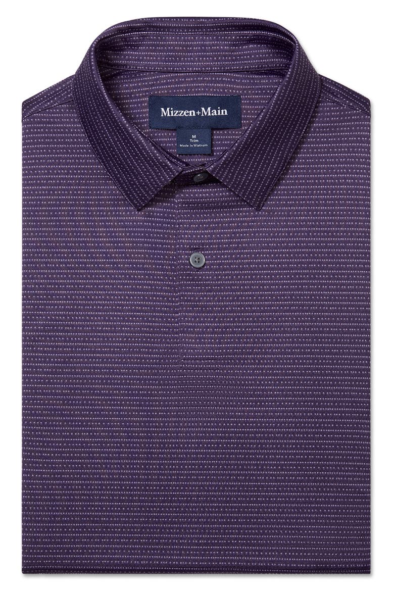 Halyard Trim Fit Performance Polo, Alternate, color, PASSION PURPLE DOT STRIPE
