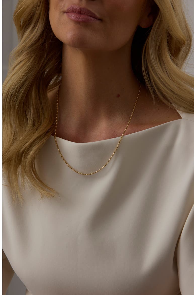 18K Gold Round Bead Necklace, Alternate, color, GOLD