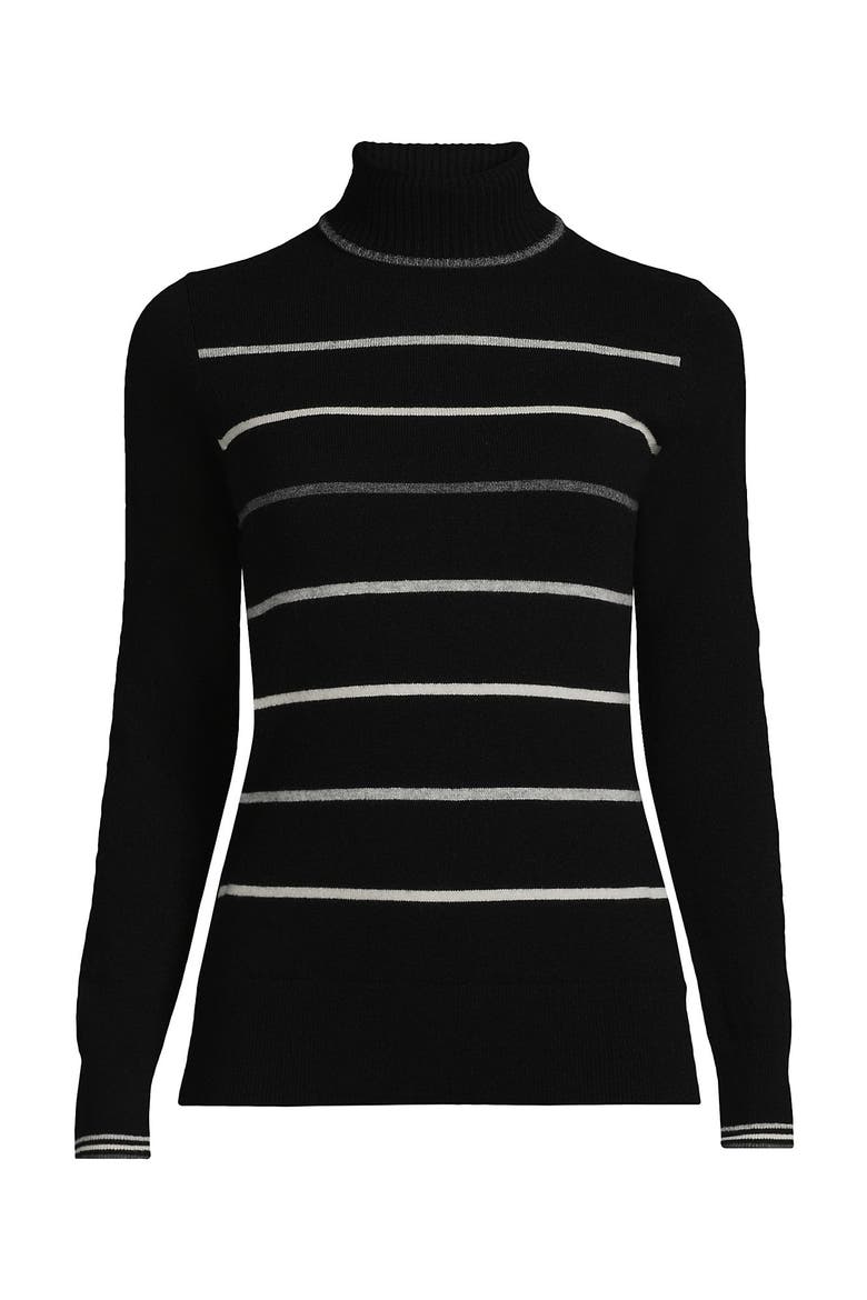 Cashmere Turtleneck Sweater, Alternate, color, Black Heritage Stripe