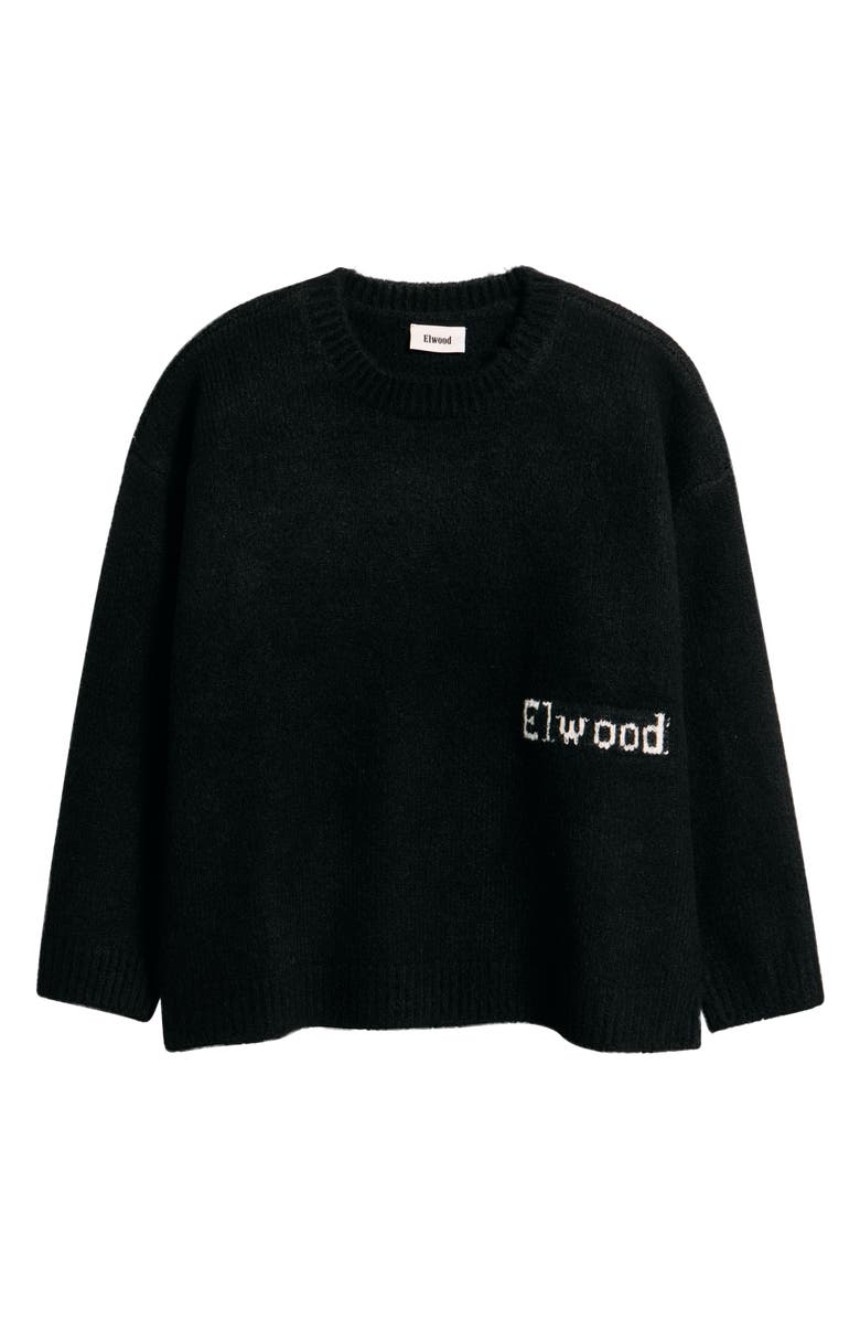 Elwood Oversize Crewneck Sweater, Alternate, color, Black