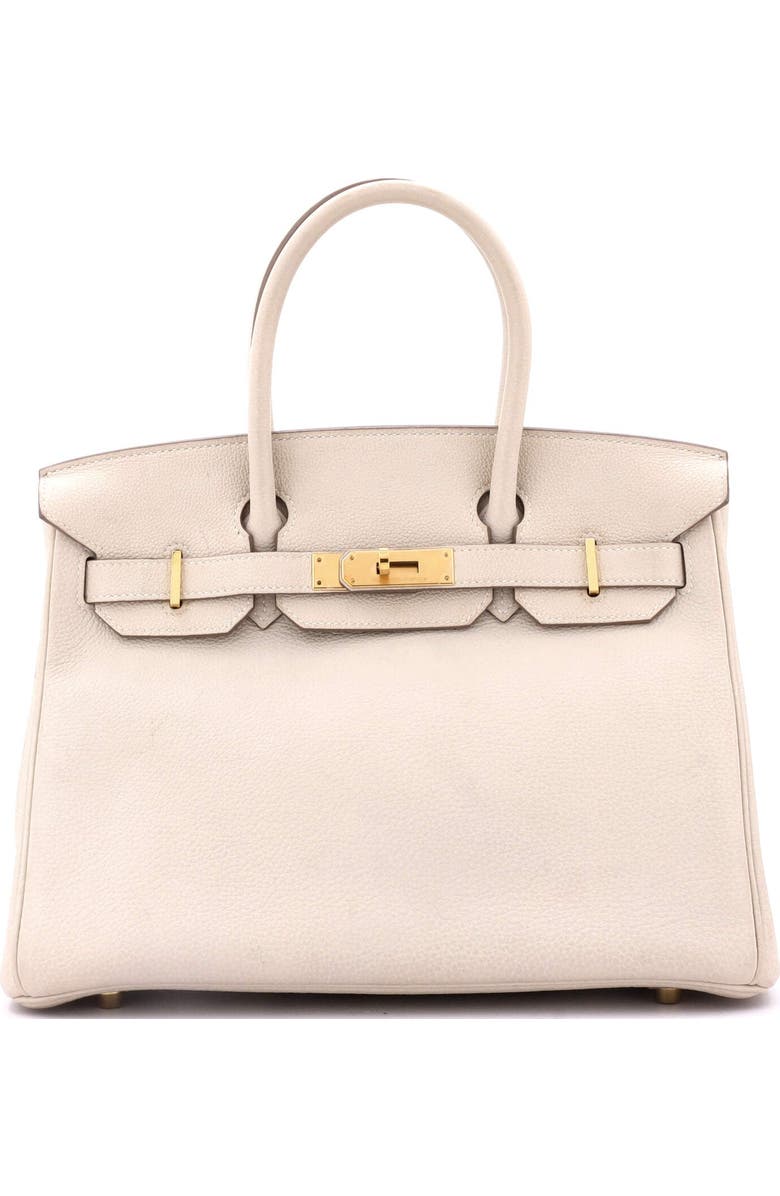 Pre-Owned Hermes Birkin Handbag Light Togo with Gold Hardware 30, Main, color, Craie