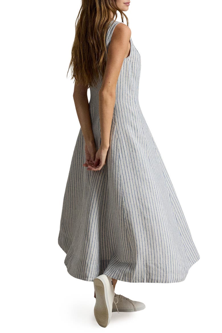 Stripe Panel Linen Dress, Alternate, color, NAVY-LIGHT BLUE MULTI