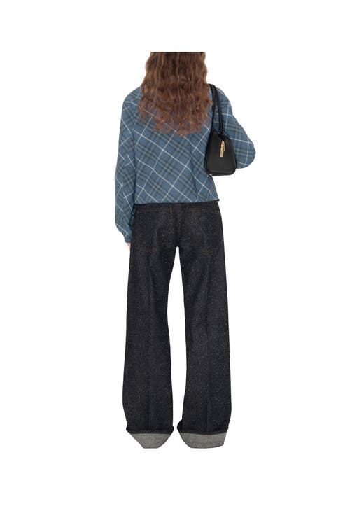 Burberry Checked Reversible Cropped Jacket In Pewter