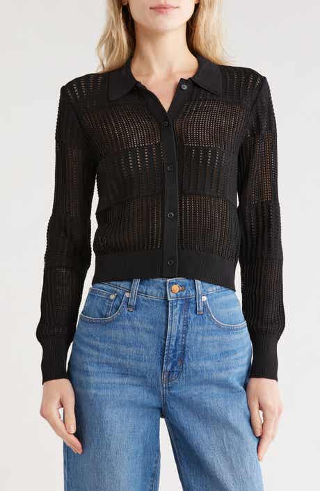 FRAME Shrunken Crochet Cardigan